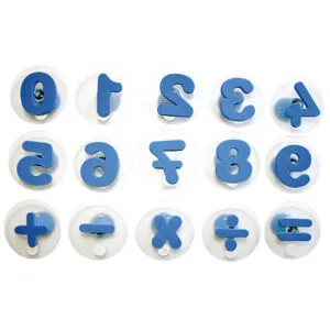 Mit den Zahlenstempeln üben Sie spielerisch das Erkennen der Zahlensymbole und Sie lernen auch, einfache Berechnungen zu stempeln.