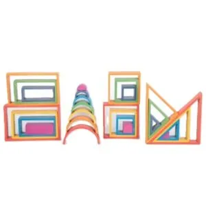 Lassen Sie die Kreativität mit dem Wooden Rainbow Architect Set von TickiT glänzen!