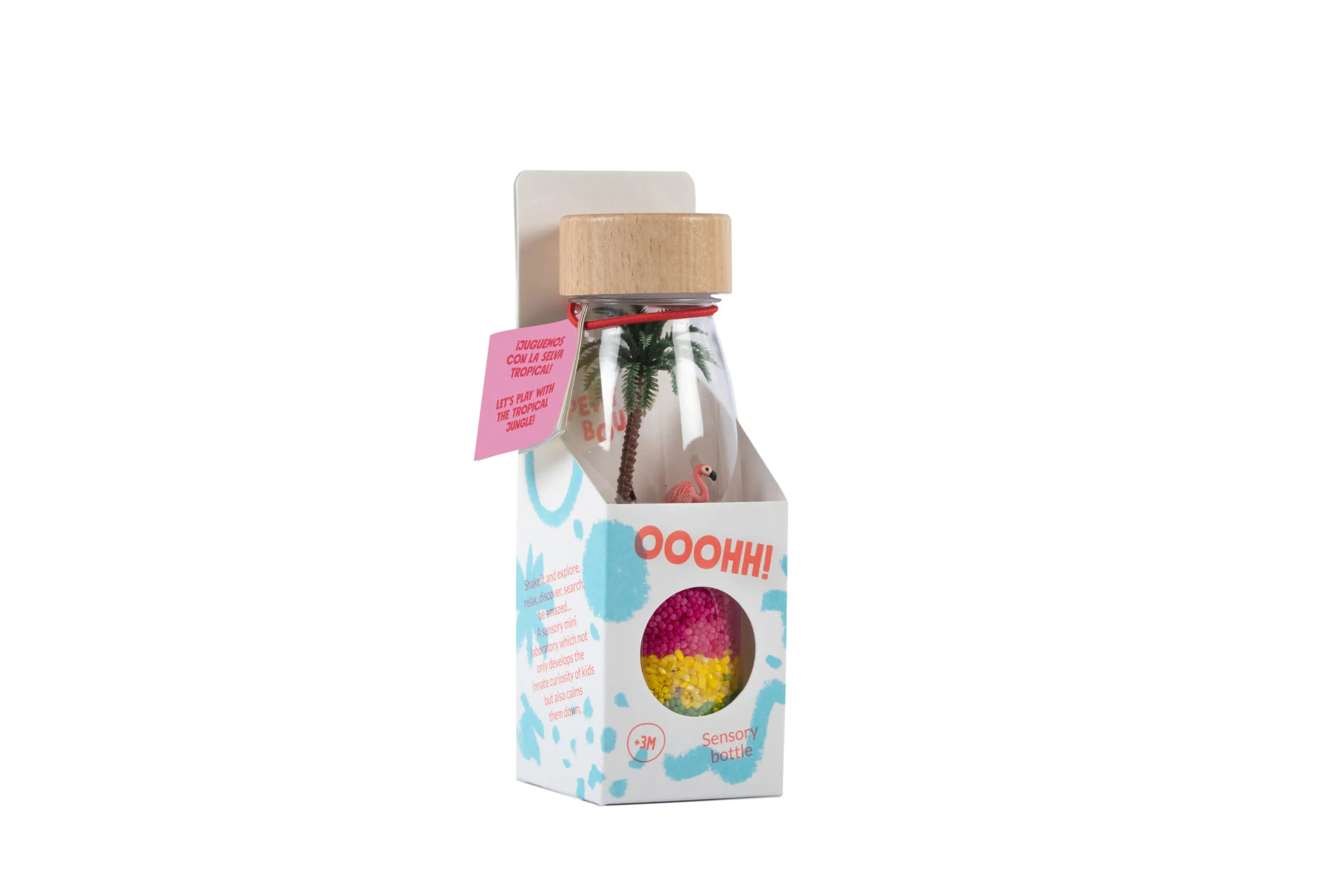 Flamingo-Sensorflasche von Petit Boum, stimulieren Sie die Sinne Ihres Kindes