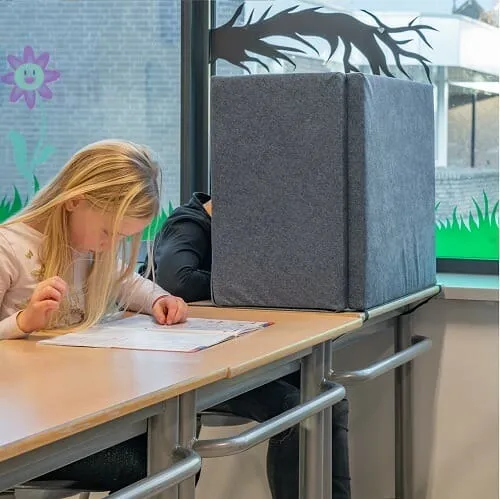 Konzentration mit einem Konzentrationsschirm im Klassenzimmer, der auch Geräuschreize teilweise stoppt
