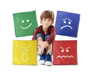 Senseez Emotionables sind Senseez-Polster, aber mit einer Emotion darauf, ideal zum Erlernen von Gefühlen
