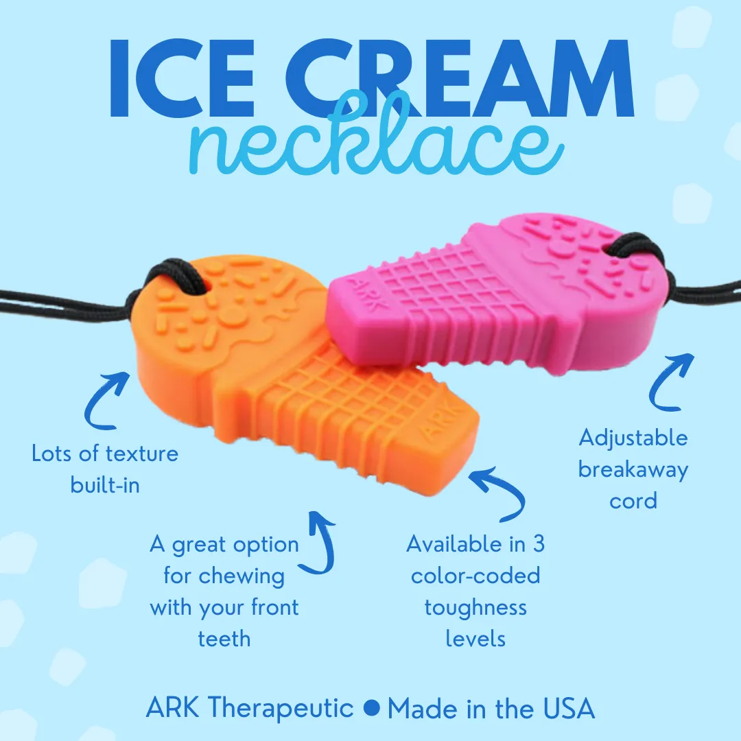 Die Eiscreme-Kaukette von Ark Therapeutika spricht so manches Kind an, seine Zähne in die Kaubedürfnisse zu stecken.