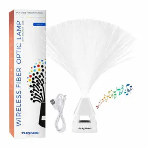 Glasfaserlampe mit Lautsprecher ist für Kinder mit ADHS und Autismus geeignet, um zu destimulieren. Geeignetes Material für den Einsatz in einem Snoezel-Raum.