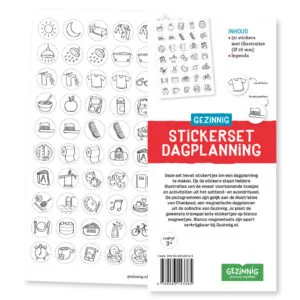 Das tägliche Planungsaufkleber-Set von Gezinnig ist ideal, um dein Kontrollkreuz komplett auszufüllen,