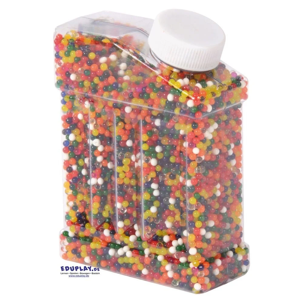 Wasserperlen für Kinder, bunte und weiche Sinnesperlen für taktile Stimulation, Spiel und Entspannung, ideal für sinnliches Spielen und Kreativität.