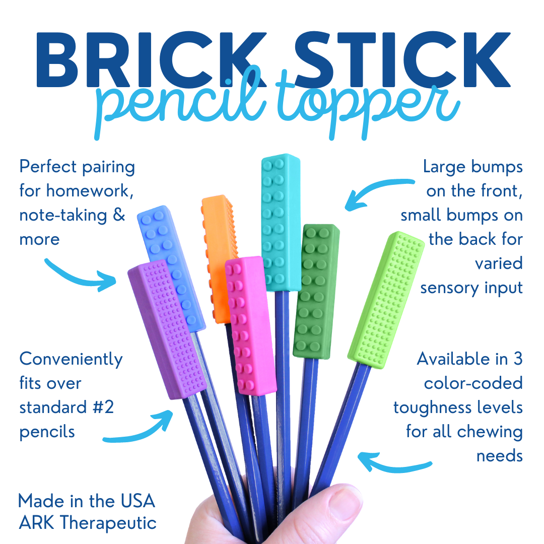 Brick Pencil Topper ist ein Aufsatz für Ihren Bleistift, den Sie sicher kauen und beißen können.