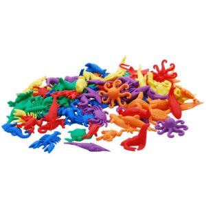 Deze waterdieren set is ideaal ontwikkelingsmateriaal. Gebruik de waterdieren met onze pincetten om de fijne motoriek te oefenen door te sorteren.