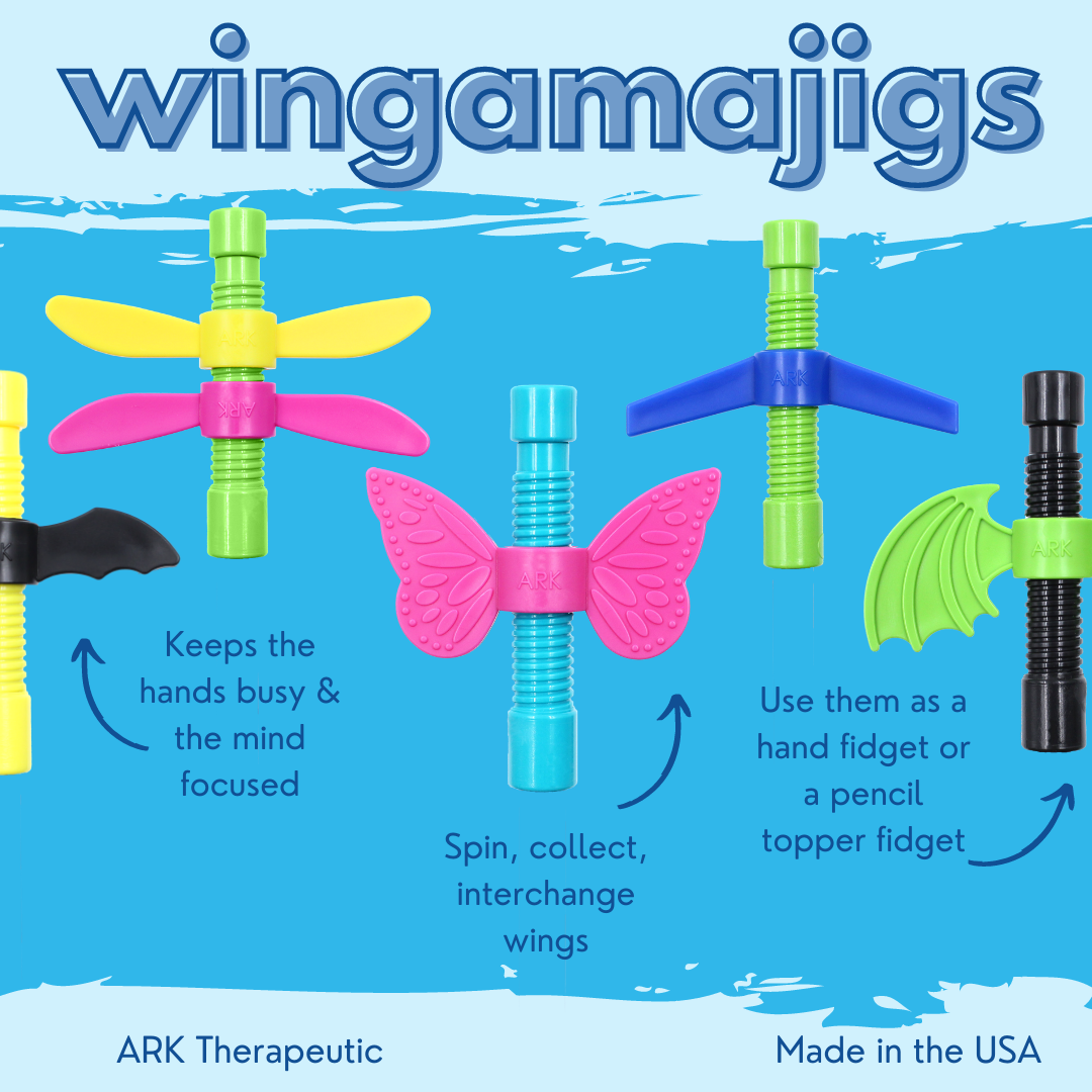 Die gesamte Sammlung von Wingamajigs aus Ark Therapeutic. Welches ist dein Lieblingsfidget?