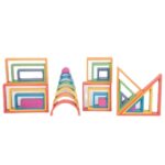 Laat de creativiteit stralen met de Houten Regenboog Architect Set van TickiT!