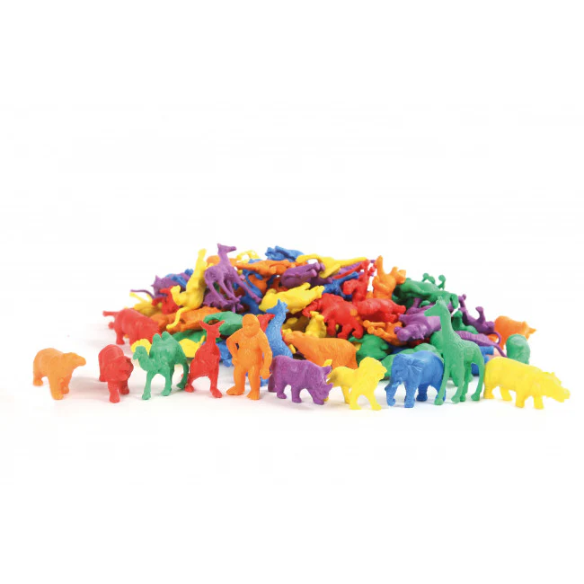Machen Sie das Lernen mit diesem farbenfrohen Set aus Zähl- und Sortiertieren spannend, das Zählen, Sortieren und Mustererkennung durch Spiel lehren soll.