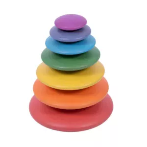 Holz-Regenbogensteine – Pädagogisches Spielzeug für Gleichgewicht und Farberkennung. Fördern Sie Feinmotorik, Hand-Auge-Koordination und kreatives Spielen mit diesen farbenfrohen Holzstapelsteinen. Ideal für kleine Kinder, um das Gleichgewicht, Sortieren und Erkennen von Farben zu lernen. Haltbar und perfekt für offenes Spiel.