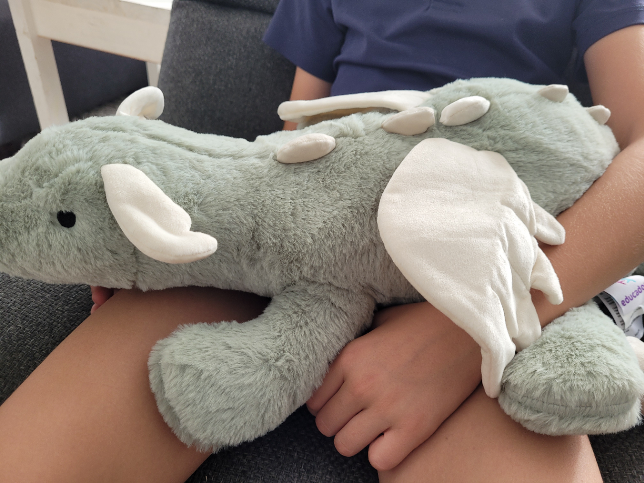 Der Wiegen-Kuscheldrache von Educadora ist ein toller Kuschelfreund für Ihr sensibles Kind. Er hilft Kindern mit ADHS, Autismus zur Ruhe und Entspannung, sowohl im Klassenzimmer als auch zu Hause.