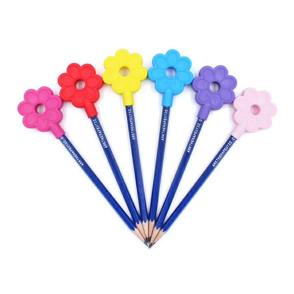 Arche Bleistift Topper Blume passt zur Kaukette Blume und dem losen Biss Spielzeug in Form einer Blume. Ein schöner fröhlicher Kauwdop für Ihren Bleistift.