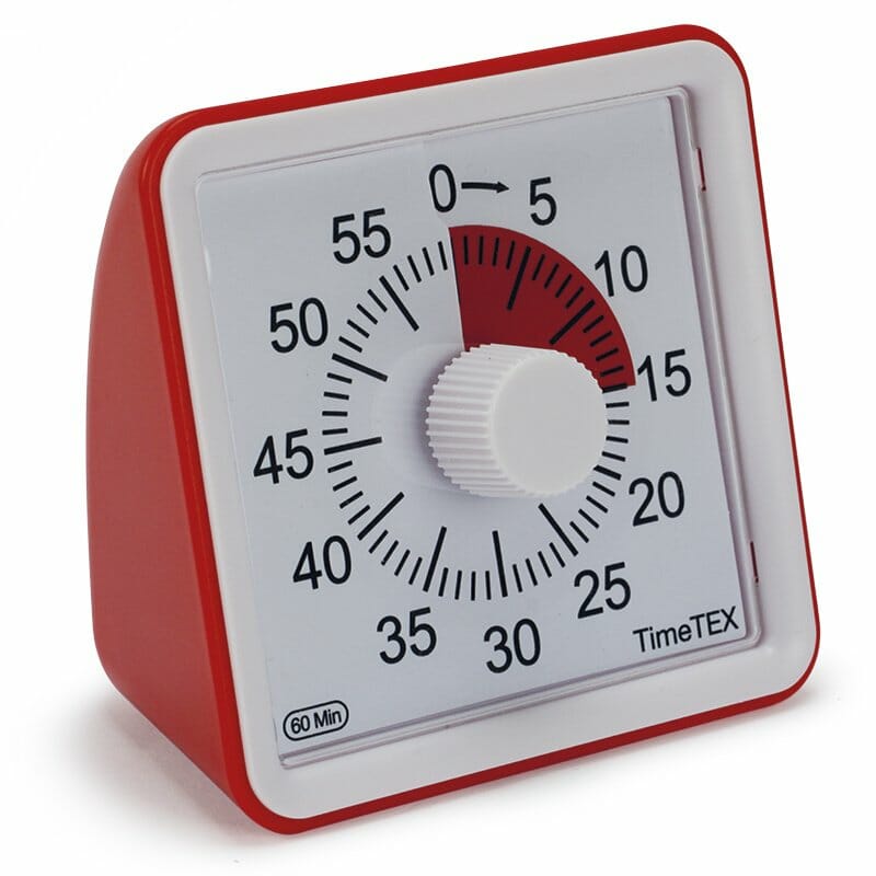 TimeTex Timer Silent ist ideal, um Kindern die Uhrzeit visuell anzuzeigen. Zeigt an, wie lange ein Kind noch Zeit hat, um eine Aufgabe zu erledigen.
