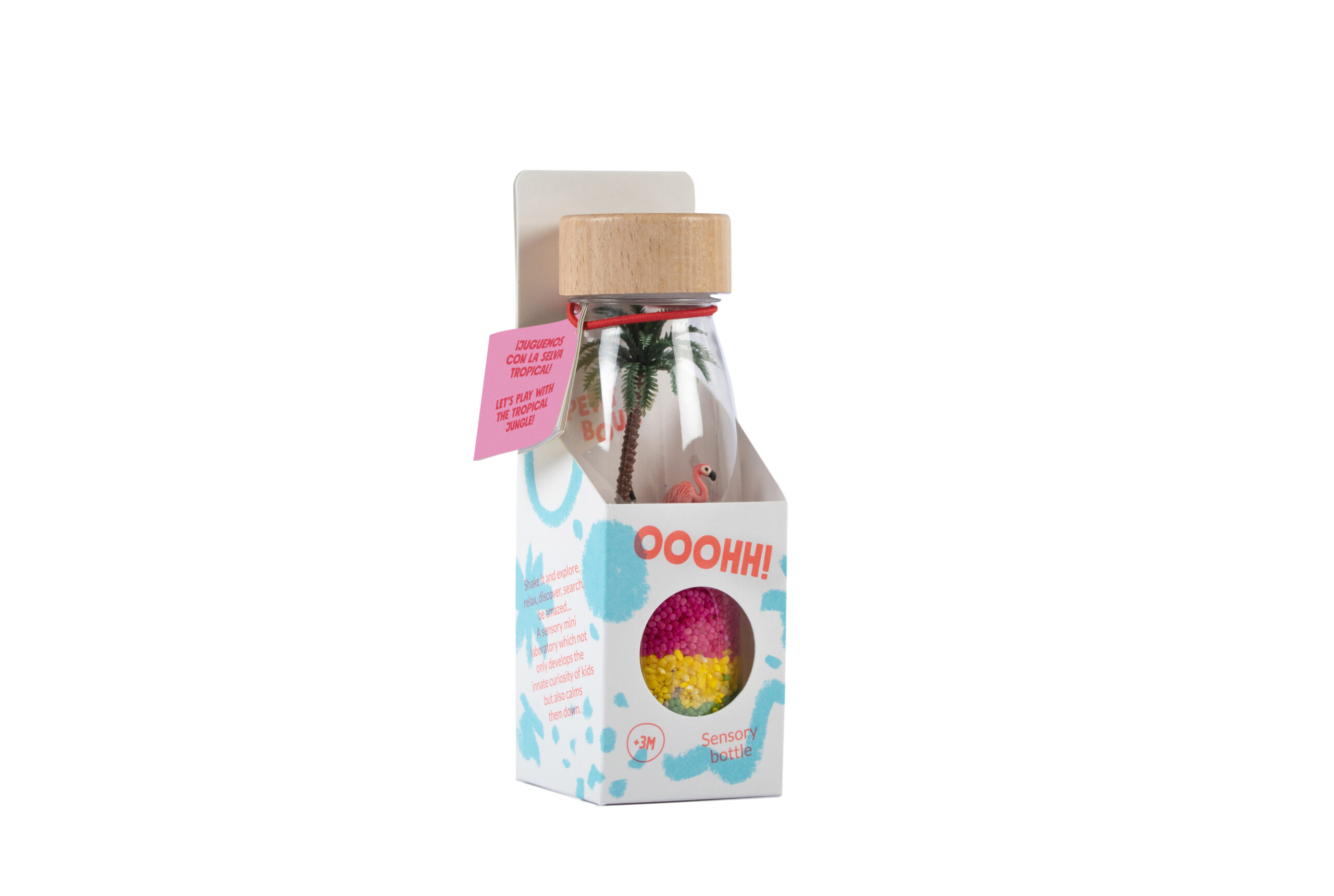 Flamingo-Sensorflasche von Petit Boum, stimulieren Sie die Sinne Ihres Kindes