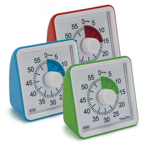 Der Timer compact ist leise. Die zurückgehende Uhr zeigt genau an, wie viel Zeit für die Erledigung der Aufgabe oder Aufgabe zur Verfügung steht.