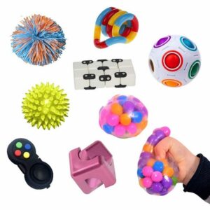 Fidget Kit von PlayLearn, ideal für den Einsatz im Klassenzimmer oder zu Hause, um Reize bei Kindern mit ADHS oder Autismus zu verarbeiten
