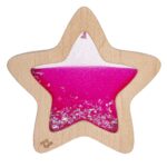 Die ganze Magie unserer Flaschen, jetzt in Form eines Sterns, mit einem Buchenholzrahmen, ideal für die Hände der Kleinen.