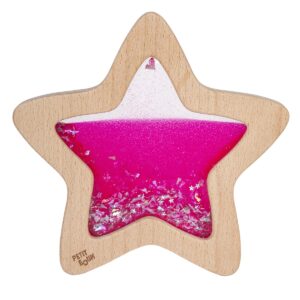 Die ganze Magie unserer Flaschen, jetzt in Form eines Sterns, mit einem Buchenholzrahmen, ideal für die Hände der Kleinen.