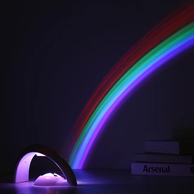 Dieser Projektor ist wunderschön. Er verwandelt mit seinem bunten Regenbogen jeden Raum in eine märchenhafte Atmosphäre.