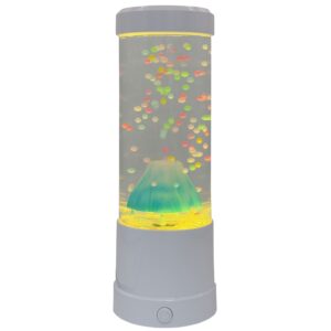 Diese Nachtlampe, Lavalampe, ist eine Mini-Snoezel-Röhre mit einem schneebedeckten Berg, beruhigend in einem Snoezel-Raum