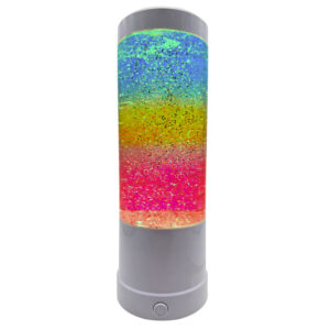 Die Rainbow Glitter Lamp wurde entwickelt, um einen beruhigenden visuellen Effekt zu erzeugen und dient sowohl als beruhigendes Nachtlicht für Kinder als auch als stimmungsvolle Beleuchtung