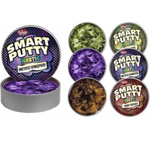 Smart Putty ist ein sicherer, ungiftiger Kitt in einer praktischen Aufbewahrungsdose. Formen, federn, dehnen und entdecken Sie den marmorierten Farbeffekt.