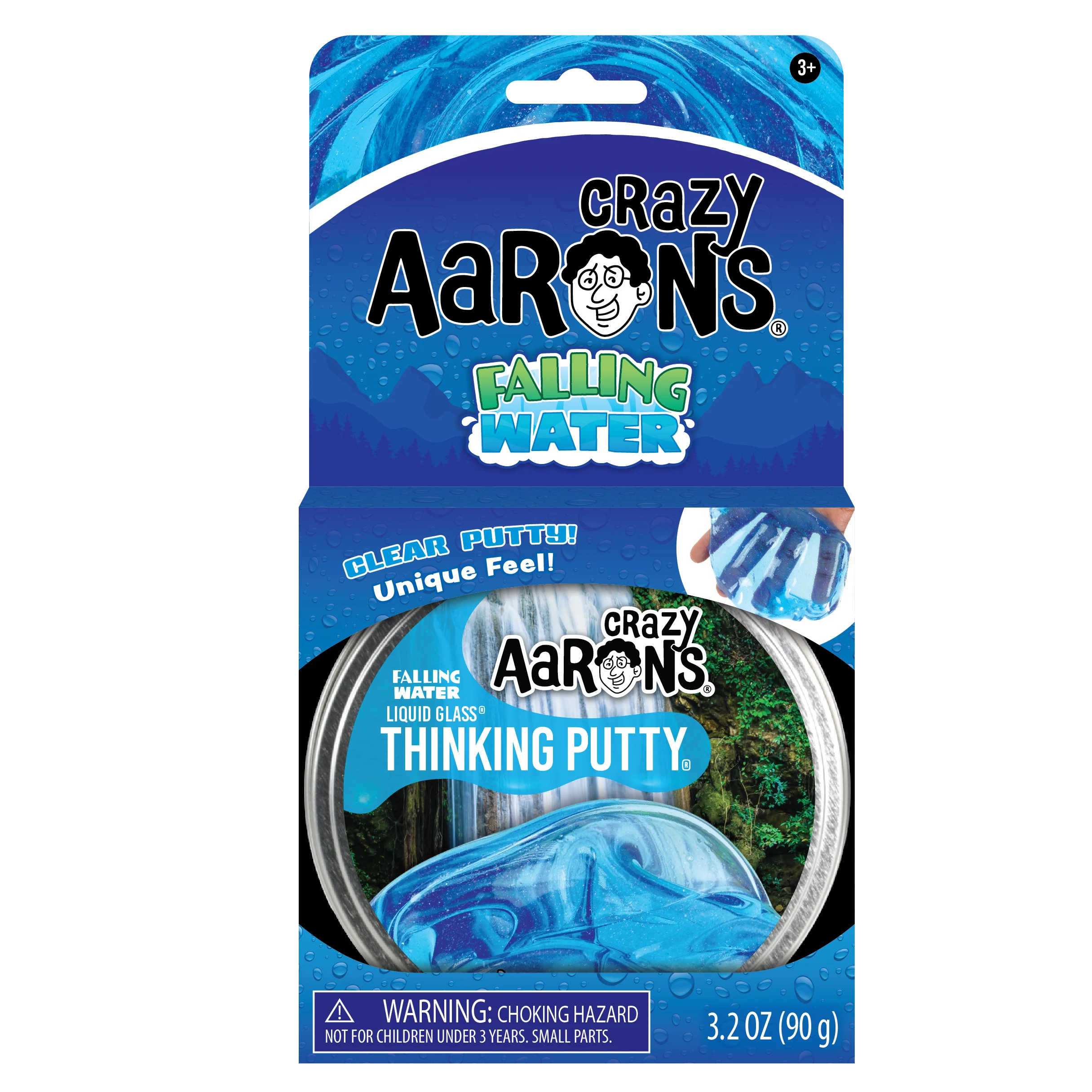 Ontdek Crazy Aaron's Falling Water Thinking Putty®, een kristalheldere putty die glinstert als stromend water. Perfect om te ontspannen, de hand- en vingerkracht te stimuleren en sensorisch plezier te beleven.