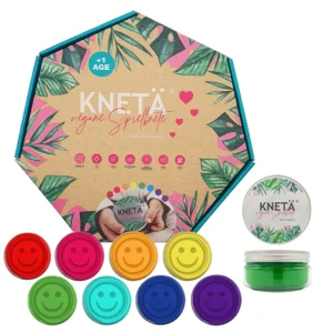 Knetä Spielknete ist frei von schädlichen Stoffen und ideal für Kinder ab einem Jahr alt. Leicht zu kneten, kreativ und angenehm zu riechen.