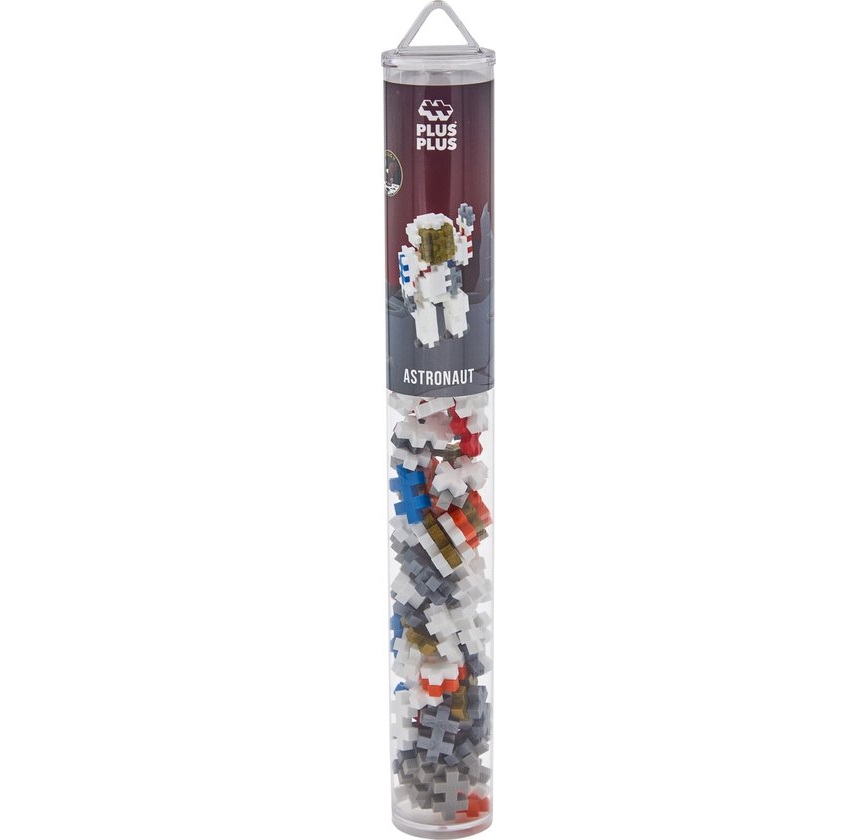 Plus-Plus Astronaut Tube – 100 bouwstenen in compacte tube met instructies voor het maken van een astronaut.