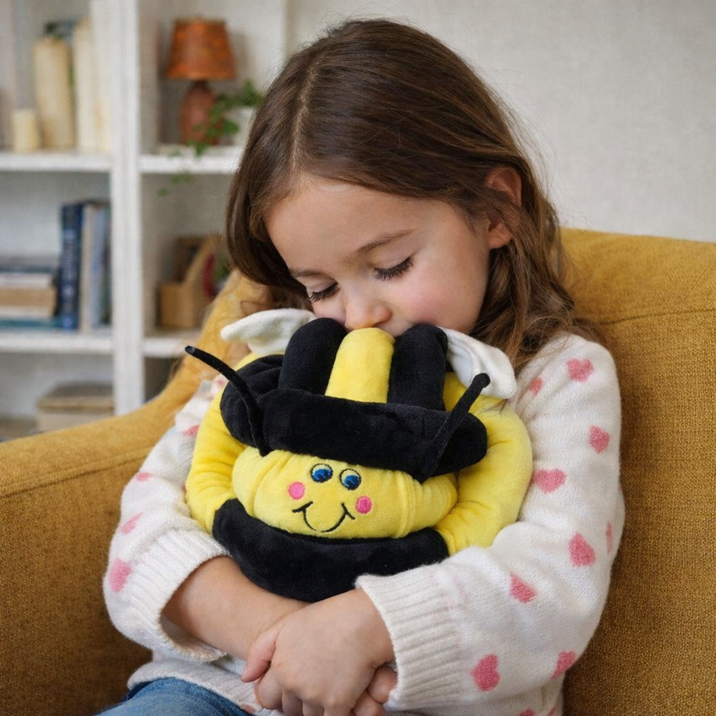 Vibrierender Kuschelball aus weichem Plüsch, Kuschelball mit Vibration für Kinder, der bei Ruhe, Entspannung und sensorischer Regulation zu Hause oder in der Schule hilft.