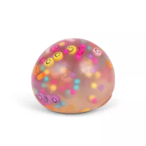 Fröhlicher, fröhlicher, weicher Stressball von 6 cm. Sanft, ruhig und ideal als Fidget für Kinder mit Spannungs- oder Reizverarbeitungsproblemen.