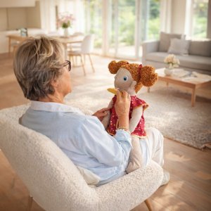 Die Oliz Lise ist die gewichtete Demenzpuppe für mehr Frieden, Sicherheit und Schutz im Alltag. Dank seiner einzigartigen Kombination aus Gewicht und Textur bietet es die ultimative sensorische Unterstützung.